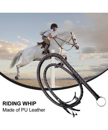 Riding Crop 55" for Horses  Faux Leather Black Whip Costume Whip Handmade Bullwhip  Horse Riding Crops Equestrianism Whips for Stage Performance Racing Cosplay Costume Accessories - Buy Online on GoSupps.com