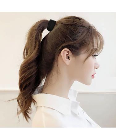 AHENOD 50PCS Seamless Elastic Hair Ties for Women - Ideal for Thick, Heavy, and Curly Hair - 1.57 Inch Diameter - Black - Buy Online on GoSupps.com