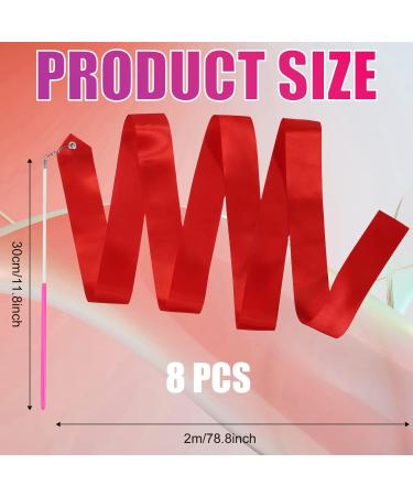 Dance Ribbon Set - 8pcs 78.7 Inch Gymnastics Streamers for Kids and Adults - Twirling Ribbons for Dancing Training and Birthday Parties (Various Styles) - Buy Online on GoSupps.com