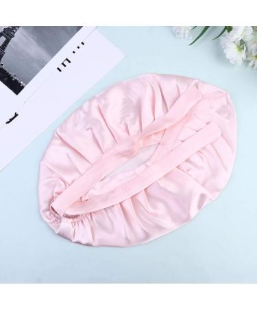 SOLUSTRE Hair Protection Cap | Adjustable Silk Bonnet & Satin Sleep Cap for Hair Care - One Size Pink & White - Buy Online on GoSupps.com
