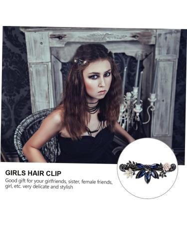 Beaupretty 1Pc spring clip hasenohren louis Rhinestone Hairpin hair barrettes for women womens barrettes for hair stylish hairpin alloy 3a dark green rhinestones Horizontal clip Miss 9X3X2CM Pattern F48-7 - Buy Online on GoSupps.com