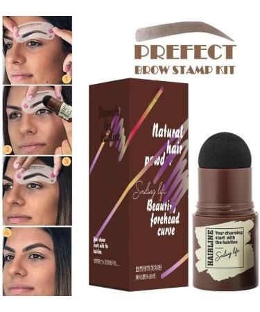 Eyebrow Powder Stick Eyebrow Stamp One Step Eyebrow Stamp Shaping Kit Long Lasting Eyebrow Makeup Eyebrow Powder Tool Set (Light brown) - Buy Online on GoSupps.com