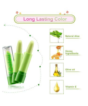 Lishang Aloe Vera Lip Care Set - 3PCs Hydrating Color Change Lipstick & Gloss Long-Lasting & Waterproof Perfect Gift for Girls - Buy Online on GoSupps.com