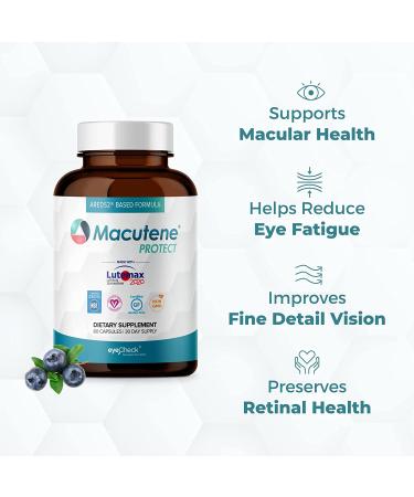 Macutene Protect: Natural Eye Health Vitamins with Bilberry, Zeaxanthin, Lutein | Macular Support Supplement with AREDS2 Formula, Carotenoids, Quercetin, EGCG | 60 Capsules - Buy Online on GoSupps.com