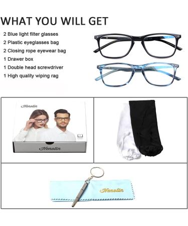 2 Pack Blue Light Blocking Progressive Multifocus Reading Glasses for Women and Men - Multicolor 2.25 - Buy Online on GoSupps.com