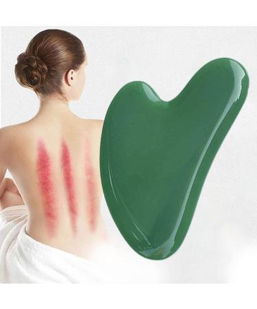 Heart-Shaped Guasha Tool for Wrinkle Reduction - Green Massage Stone for Adults | Dark Green Roller Board - Buy Online on GoSupps.com