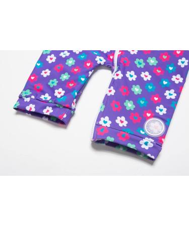 BONVERANO Baby Girls Swimsuit | Full-Length Zipper One Piece Swimwear | UPF 50+ Sun Protection | Purple | 6-9 Months - Buy Online on GoSupps.com
