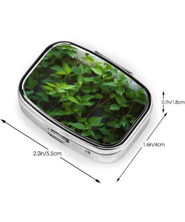 Green Plant Printed Square Pill Box | Portable Travel Medicine Organizer | International Shipping Available - Buy Online on GoSupps.com