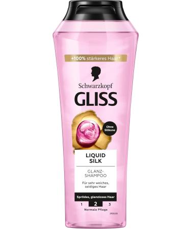Gliss Liquid Silk Shampoo (250 ml) with ceramides and silk shiny shampoo for brittle and dull hair smoothes the hair surface - Buy Online on GoSupps.com