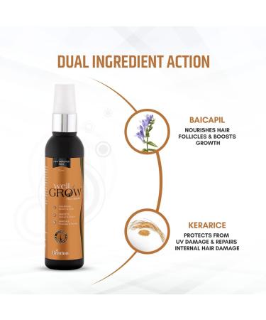 Brinton WellGrow Hair Growth Serum for Hair Nourishment & Prevents Hair Fall | Improves Thickness & Density | for Men & Women 60 ml - Buy Online on GoSupps.com