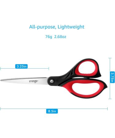 LIVINGO 8.5 Scissors 3 Pack - Ultra Sharp All Purpose Shears for Office, School, Sewing - Ergonomic Comfort Grip - Blue/Red/Grey - Buy Online on GoSupps.com