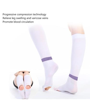 Compression Socks 15-20 mmHg - Open Toe Knee High XL | Promote Blood Circulation - Buy Online on GoSupps.com