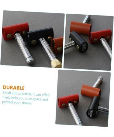 Hapinary Leather Razor Head Storage Cover - Protection for Manual Shaving Heads | 8.5x4.5cm Old-Fashioned Safety Razor Bag - Buy Online on GoSupps.com