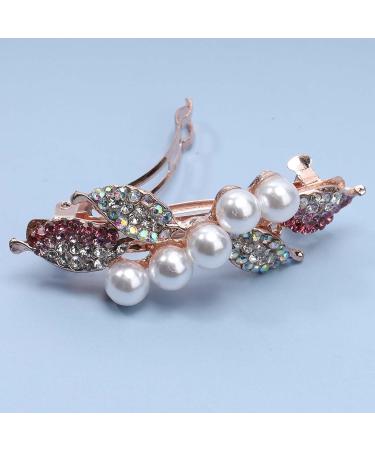 Shop Yheakne Pink Bridal Jewelry - Pearl & Rhinestone Hair Clip for Women & Girls | Elegant Wedding Headdress - Buy Online on GoSupps.com