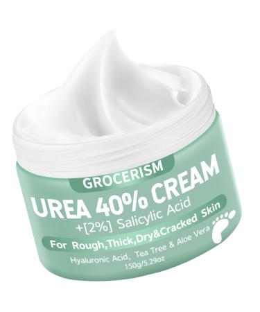 Urea Cream 40 Percent For Feet Plus 2 Salicylic Acid 5.29 oz  Foot Cream and Hand Cream Maximum Strength with Hyaluronic Acid Tea Tree and Aloe Vera for Deep Moisturizes Callus Remover and Soften 5.29 Ounce (Pack of 