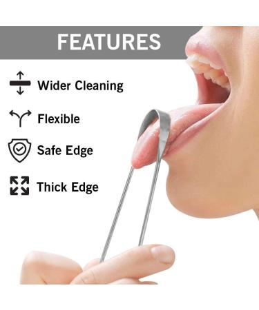 Navkar Stainless Steel Tongue Cleaner - High Quality Oral Hygiene Scraper - Buy Online on GoSupps.com