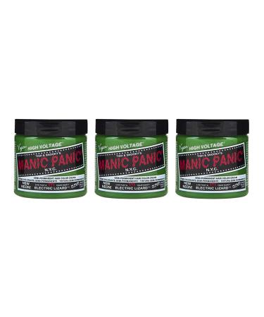 Manic Panic Electric Lizard Classic Creme Vegan Cruethy Free Green Semi Permanent Hair Dye 3 x 118ml Electric Lizard 118 ML (3 Series Pack) - Buy Online on GoSupps.com