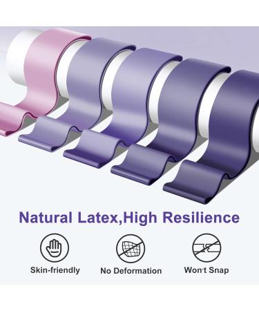 Fitness Straps Set - 5 Resistance Bands for Muscle Building Yoga & CrossFit | Skin-Friendly & Portable | Violet - Buy Online on GoSupps.com