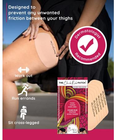 Chub Rub Patch Anti Chafing Friction Tape Patches for Thighs - 3 Pair (Ivory) | Chafe Protection Skin Tape for Women - Pack of 3 - Buy Online on GoSupps.com