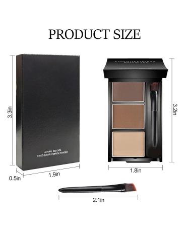 3-Color Eyebrow Powder Palette - Enhance Your Brows with Mirror | Brown Light Brown Skin Tone Makeup (2 - Buy Online on GoSupps.com