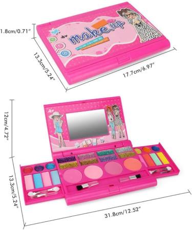 AUklOPVZZ Kids Cosmetic Kit With Mirror Shadow Washable Storage Box House Cosmetics Toy Household Travel Girls Birthday Gifts - Buy Online on GoSupps.com