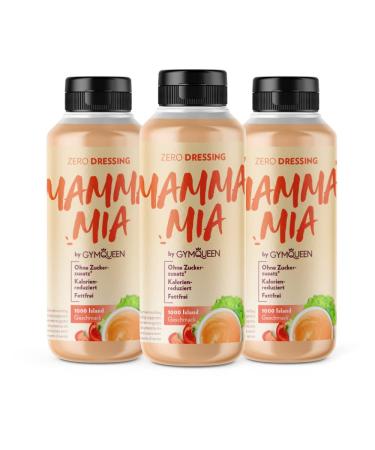 Gymqueen Mamma Mia Zero Sauce 3x265ml low in calories without fat & without sugar for refining dishes or as a salad dressing vegetarian and lactose-free 1000 Iceland 1000 Iceland 265 ml (3-pack)
