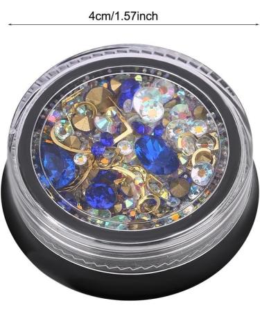 Manicure Crystal Decoration Colorful Fake Pearl Gems Jewelry Bottom Nail Art Glitter Rhinestones Manicure DIY Decoration Accessories Multi-size (Blue) - Buy Online on GoSupps.com