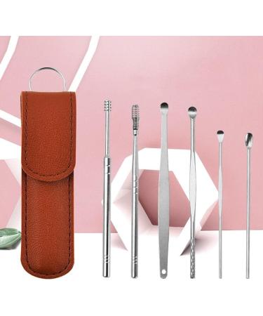 6-Piece Stainless Steel Ear Picker Kit - Ear Cleaning Tools for Adults & Children - Pink Ear Spoon Set with Storage Bag - Buy Online on GoSupps.com