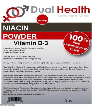 Niacin Powder (250g - 8.8oz) Vitamin B3 Bulk Supplement Immediate Release Niacin with Flush Nicotinic Acid Non-GMO Vegan Gluten Free Fast Absorption No GMOs Fillers Additives Metals 8.82 Ounce (Pack of 1) - Buy Online on GoSupps.com