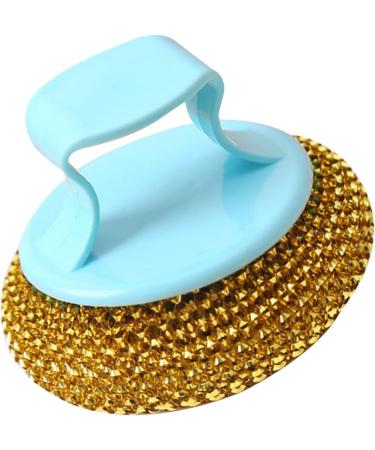 Pots Metal Sponges Easy to Use Durable Practical Stainless Steel Wire Ball with Handle for Kitchen (Gold) - Buy Online on GoSupps.com