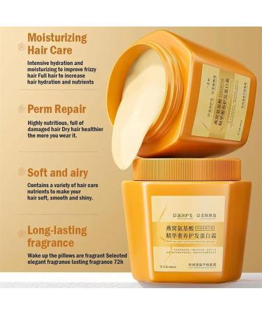 GARWAR Amino Acid Essence Luxury Nourishing Hair Protein Cream500ml Birds Nest Amino Acid Hair Care Protein Cream for Dry Frizzy Damaged Hair - Buy Online on GoSupps.com