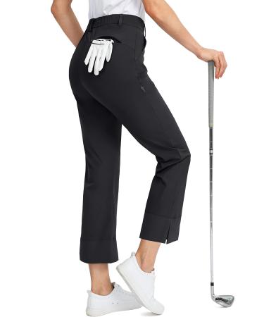 Viodia Women's Golf Pants with 5 Pockets 7/8 Stretch Ankle Bootcut Pants for Women Lightweight Quick Dry Casual Dress Pants Medium Black
