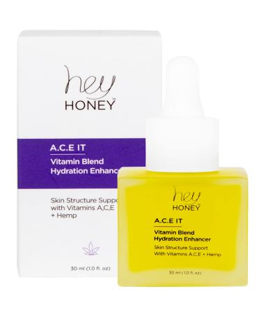 Hey Honey Skincare A.C.E. IT Blend Drops Vitamin A Vitamin C Vitamin E | Skin Treatment Dew Drops | Anti Aging Face Oil targets Wrinkles & Uneven Skin Texture  Visibly Brighten & Smooth | 1 Oz