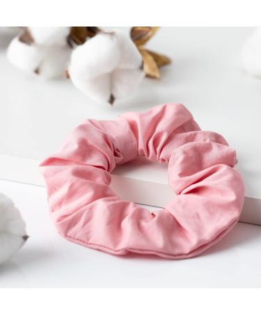 Fairhair 2 Pink Scrunchies & 3 Hair Ties Set | Organic Cotton & Natural Rubber | Metal-Free Plastic-Free | Gentle on Hair & Eco-Friendly - Buy Online on GoSupps.com