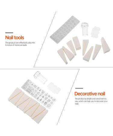 POPETPOP 4 Sets nail print template nail art stamping plates nail art equipment nail stamping stencils christmas nail DIY nail art tools Nail Polish Kit gel kit blush Stainless steel sponge - Buy Online on GoSupps.com