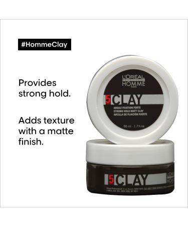 L'Oreal Professionnel Mens Styling Clay | Strong Hold & Matte Finish | All Hair Types | 1.7 Fl. Oz - Buy Online on GoSupps.com