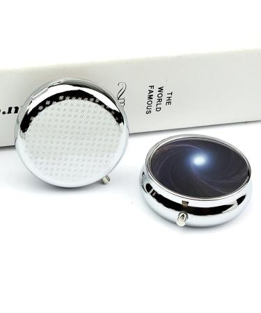 Travel Pill Box Organizer - 3 Compartment Portable Medicine Case with SpaceVortex Printing | Small Round Pill Case for Purse & Pocket - Ideal for International Shipping - Buy Online on GoSupps.com
