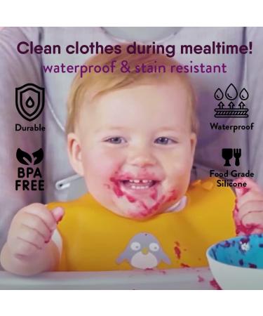 NatureBond Silicone Weaning Bibs for Babies & Toddlers - Set of 2 in Cotton Candy Pink & Macaron Lavender with Carry Pouch - Buy Online on GoSupps.com