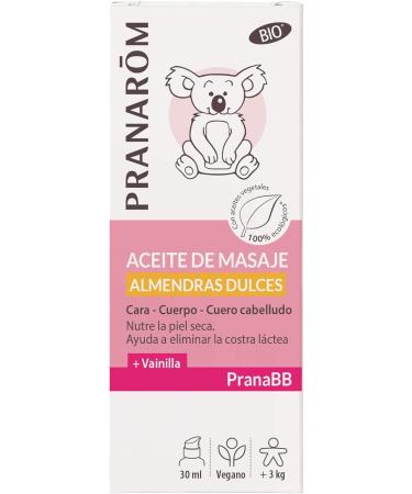PRANAR M - PranaBB - Huile de Massage - Amandes Douces Vanille - Visage - Corps - Cuir chevelu quilibre motionnel - Soins pour b b partir de 3 kg 30 ML. - Buy Online on GoSupps.com