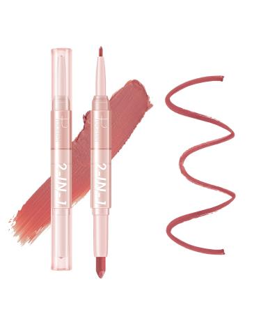 Matte Lip Liner Pen Matte Nude Lipstick Set Double-ended Matte Lip Crayon Long Lasting Velvet Creamy Long Wear Lip Liner Pen No Smudge Lip Makeup Waterproof Lip Liner for Women Colored Non Fading Non-stick Cup Lip Stain ...