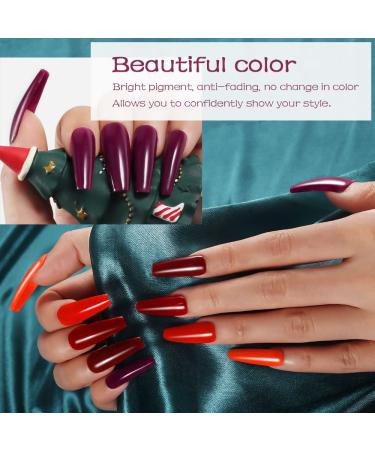 evpct Dark Ruby Red Gel Nail Polish Set - 5Pcs Kit for Women | Soak Off UV LED Cured | Summer Autumn Fall Colors | Holidays Gift | Nail Art -D SetD - Buy Online on GoSupps.com