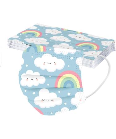 NcQifei 50 pcs Children's Disposable 3-Layer Face Masks | Cute Cartoon Print Breathable & Comfortable for Kids - Mouth & Nose Protection - Buy Online on GoSupps.com