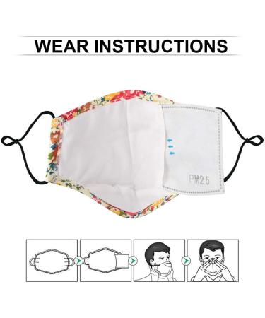Novotel Face Mouth Cover Reusable Washable Cotton Half Cloth Face Adjustable Ear Loops Orange Flower - Buy Online on GoSupps.com