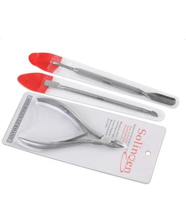 3 PCS Professional Stainless Steel Cuticle Nippers & Pusher Set - Durable Nail Trimmer Pedicure Manicure Tools - Buy Online on GoSupps.com