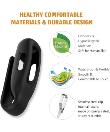HQzon 2-Pack Clip Holder Compatible with Fitbit Inspire 3 Inspire 2 Ace 3 Fitness Tracker  Soft Silicone Replacement Case for Inspire 3 2 Ace 3 Black+Black - Buy Online on GoSupps.com