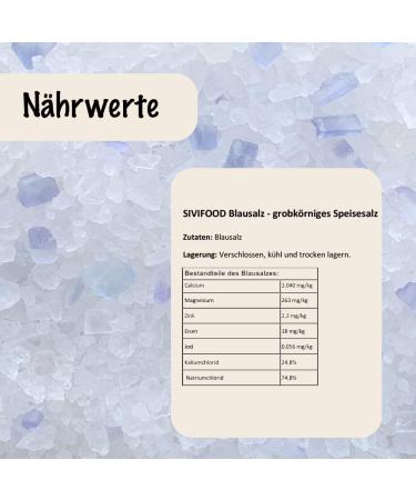 SIVIFOOD Blue salt 600g blue crystalline salt coarse table salt blue sapphire sea salt - Buy Online on GoSupps.com