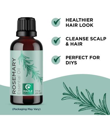 Pure Rosemary Essential Oil for Aromatherapy - Hair, Skin, Nails - 1 Fl Oz - Dry Scalp Treatment - Enhance Shine - Diffuser Oil - Buy Online on GoSupps.com