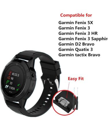 Meiruo Silicone Sports Watch Straps for Garmin Fenix 3/HR/Sapphire/D2 Bravo/Quaitx 3 - International Shipping - Buy Online on GoSupps.com