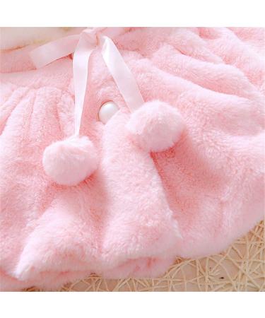 Baby Girl Faux Fur Hooded Cape Coat | Newborn Infant Winter Clothes | Pink 6-12 Months - Buy Online on GoSupps.com