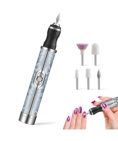 Electric Nail File with 5 Replaceable Head 20000rpm 4 Speeds 500mAh Micro USB Portable Low Noise Manicure Pedicure Polishing Grinding Electric Nail Files